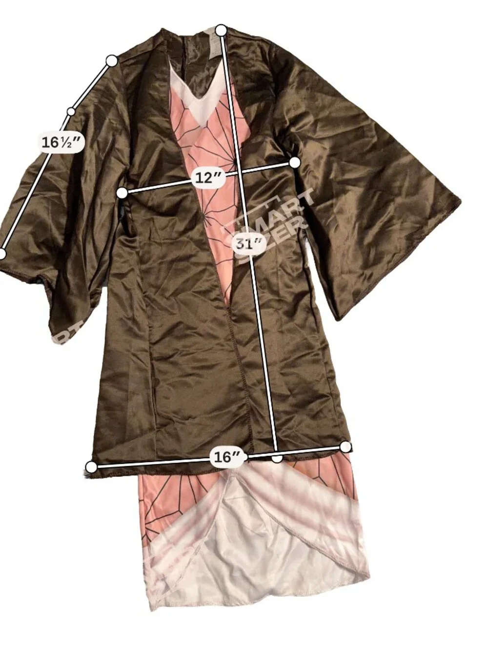 Demon Slayer Nezuko Kamado Costume Kimono Outfit Accessories Set Girls M 7/8